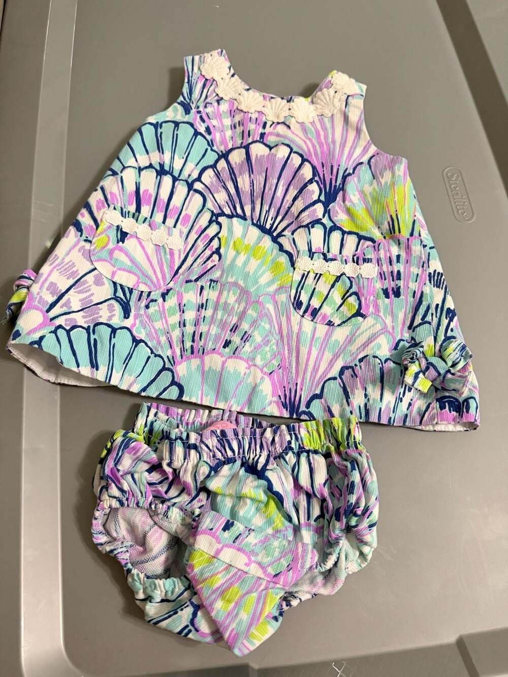 Lilly Pulitzer Lottie Bubble Shoreline Shells Size 3-6 Months Set